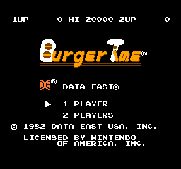 Burger Time Title Screen